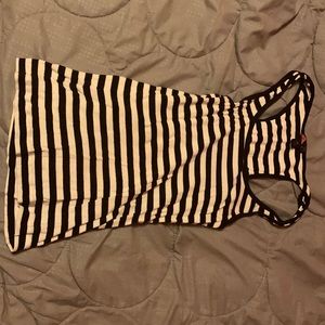 Black and white thin striped tank top